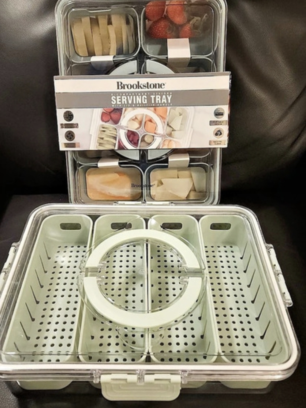 NEW! Brookstone Snackle Tray & Fruit/Veggie Fridge Snackle *WOW*